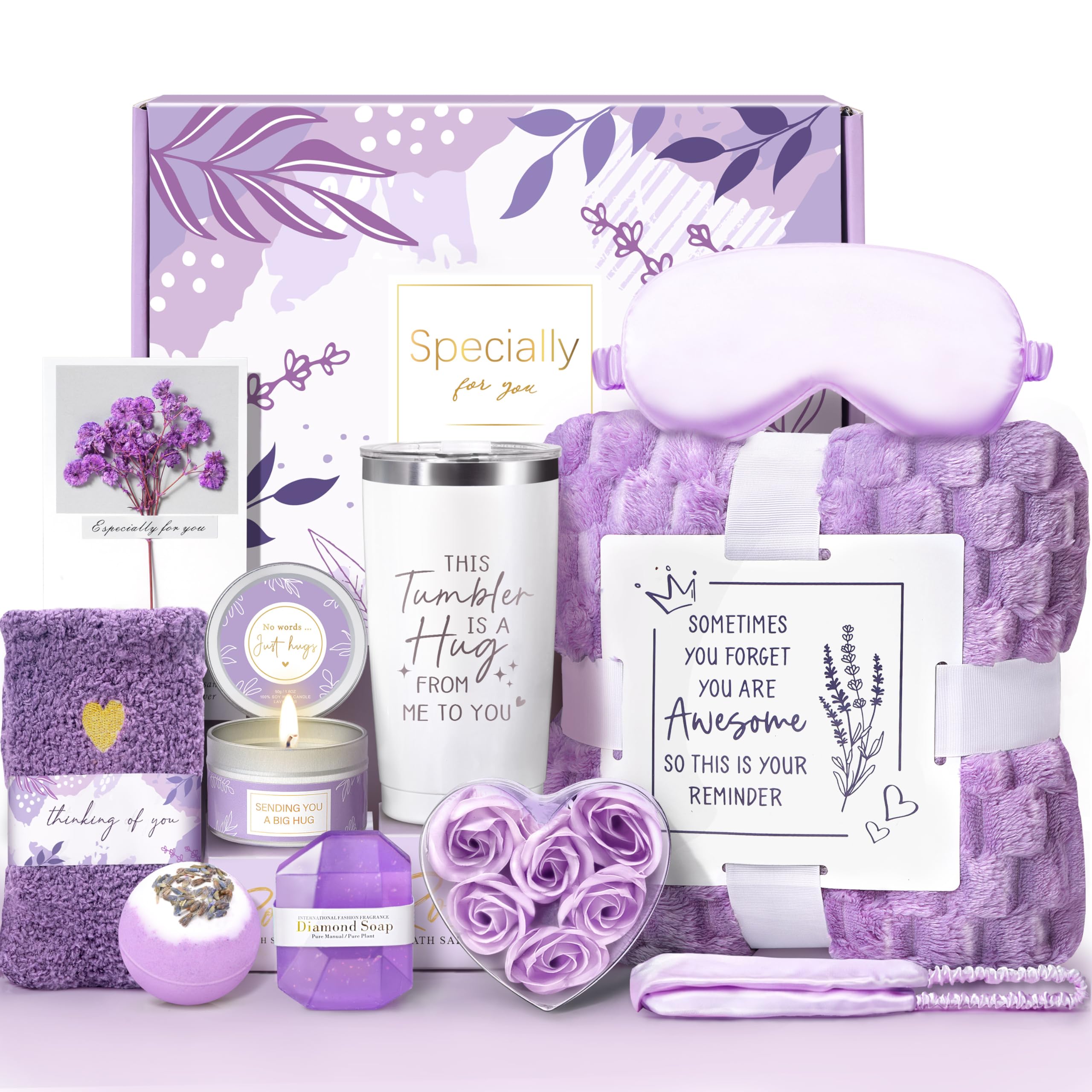 Self Care Gifts for Women, Get Well Soon Gift Baskets Care Package for Women, Thinking of You Gifts, Relaxing Spa Gift Basket for Mom Her Friend Sister Wife-image-48