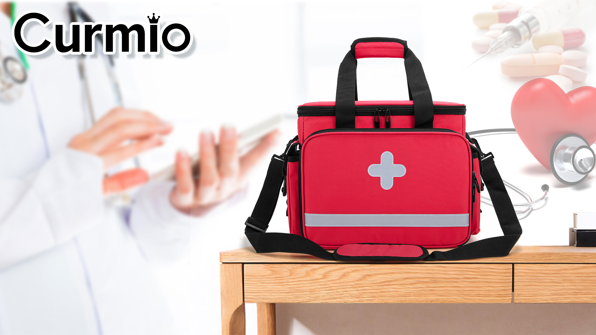 12 Pieces Small First Aid Bag Empty 7.9 X 5.5 Inch First Aid Bag For Home Office Car Business Camping (Empty Bag - View #11