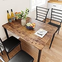 Vista 2 de IDEALHOUSE Juego de sillas de mesa de comedor de 5 piezas para espacios pequeños, juego de comedor moderno de interior para 4, juego de mesa