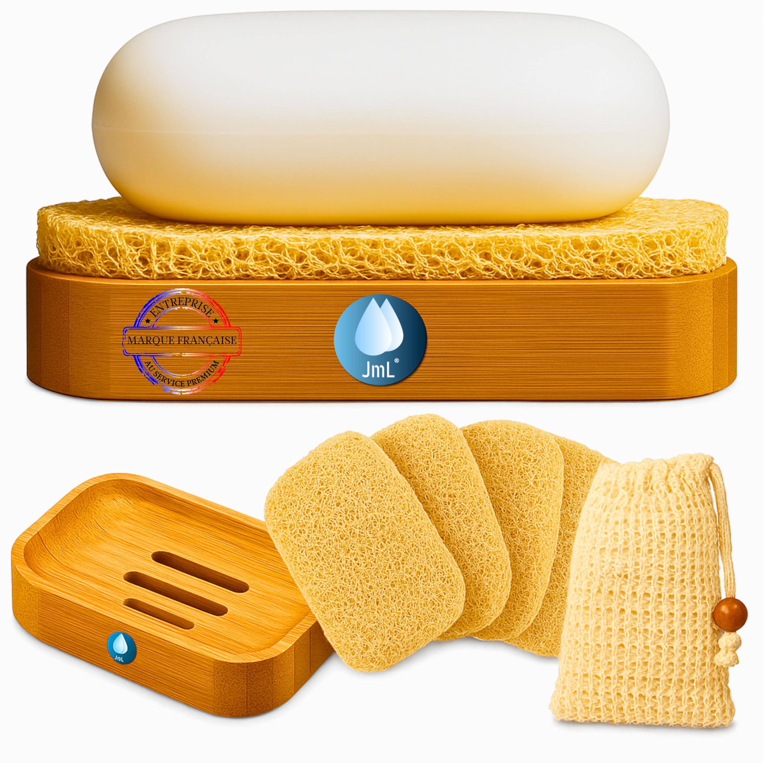 Porte savon bois naturel avec drainage JaMoonLBV JmL anti-gaspillage et durable