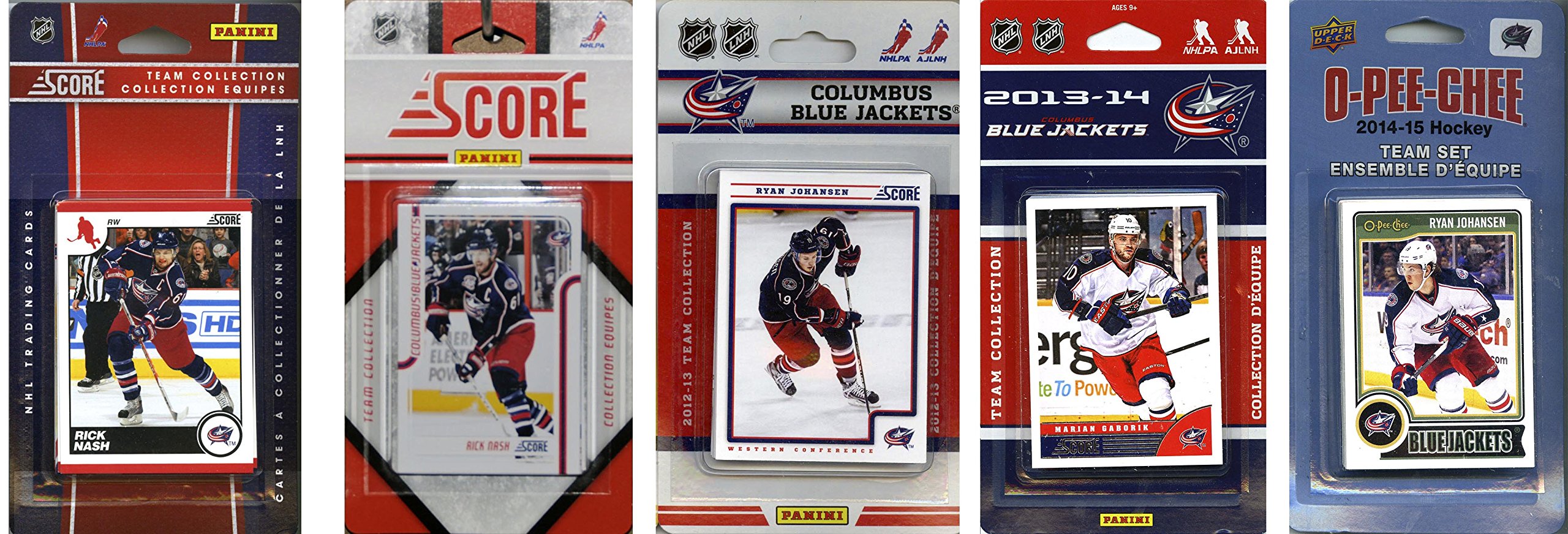 NHL Columbus Blue Jackets 5 Different Licensed Trading Card Team Sets, Brown, One Size