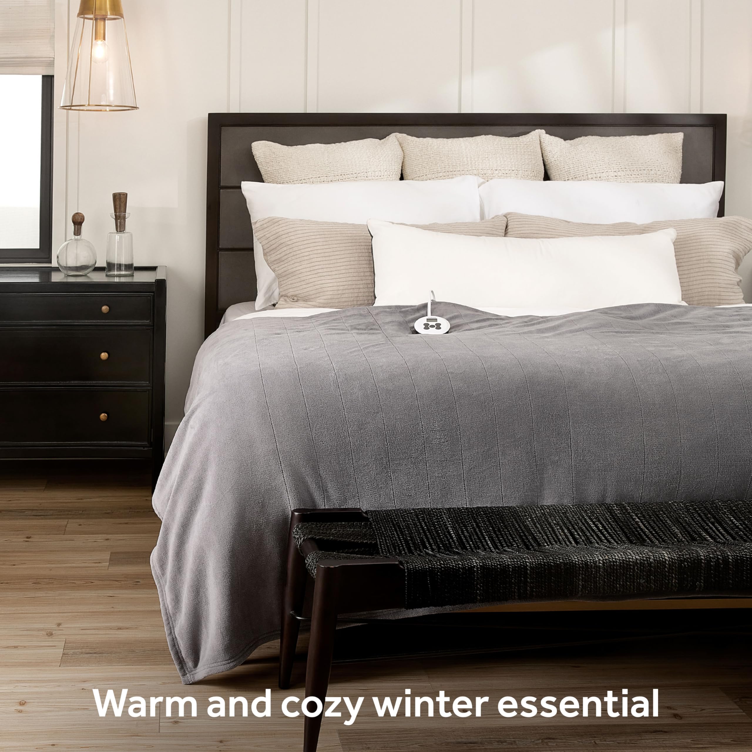 Royal Luxe - Manta eléctrica térmica de microfelpa, tamaño individual, 84 x 62 pulgadas, 12 ajustes de calor, apagado automático a elección de 12 horas, calentamiento rápido, lavable a 5