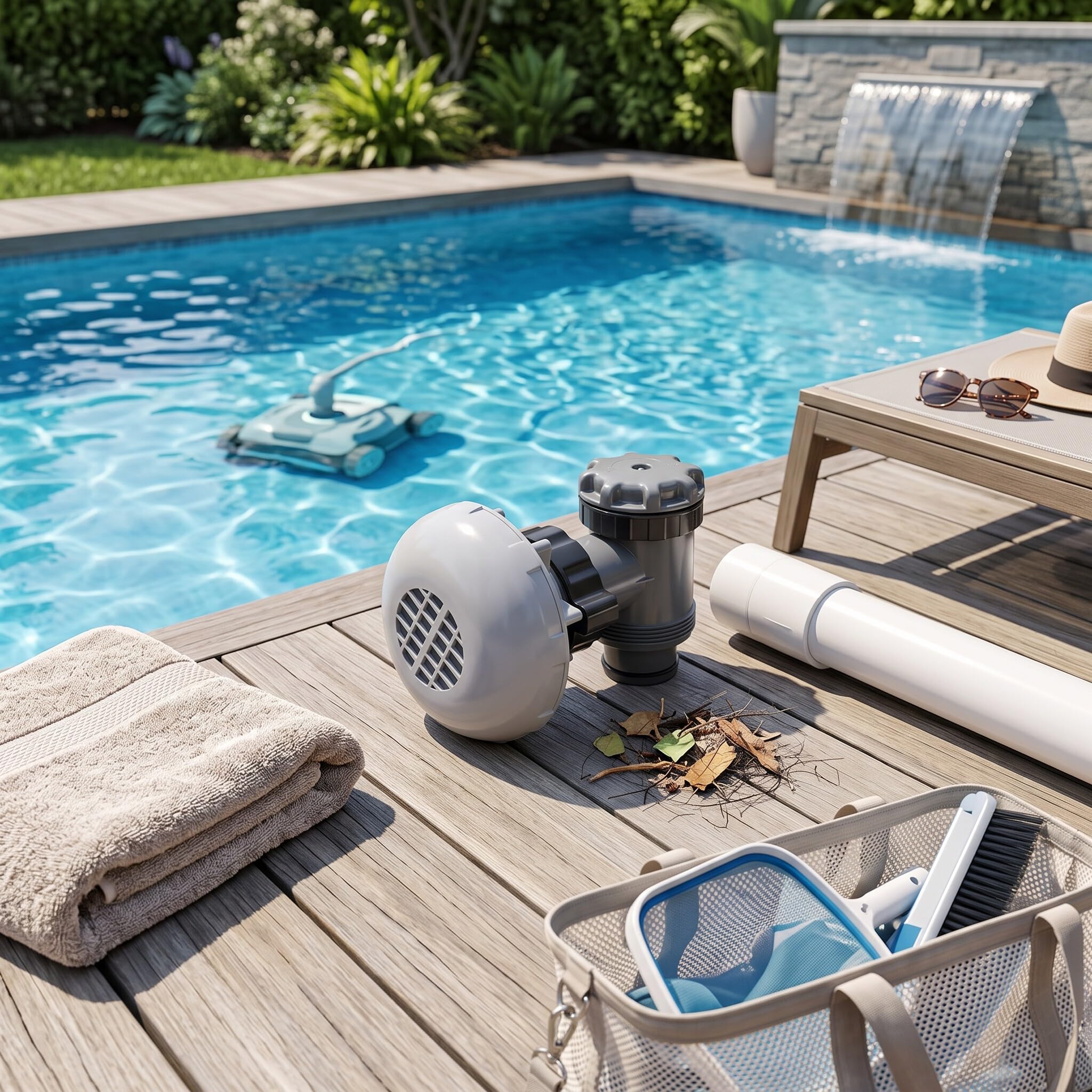 Filtro Aspirazione e Mandata Piscina P6H1317, Valvola Stantuffo con Filtro Rimovibile in ABS per e Hnemix, Ricambio per Piscina Fuori Terra