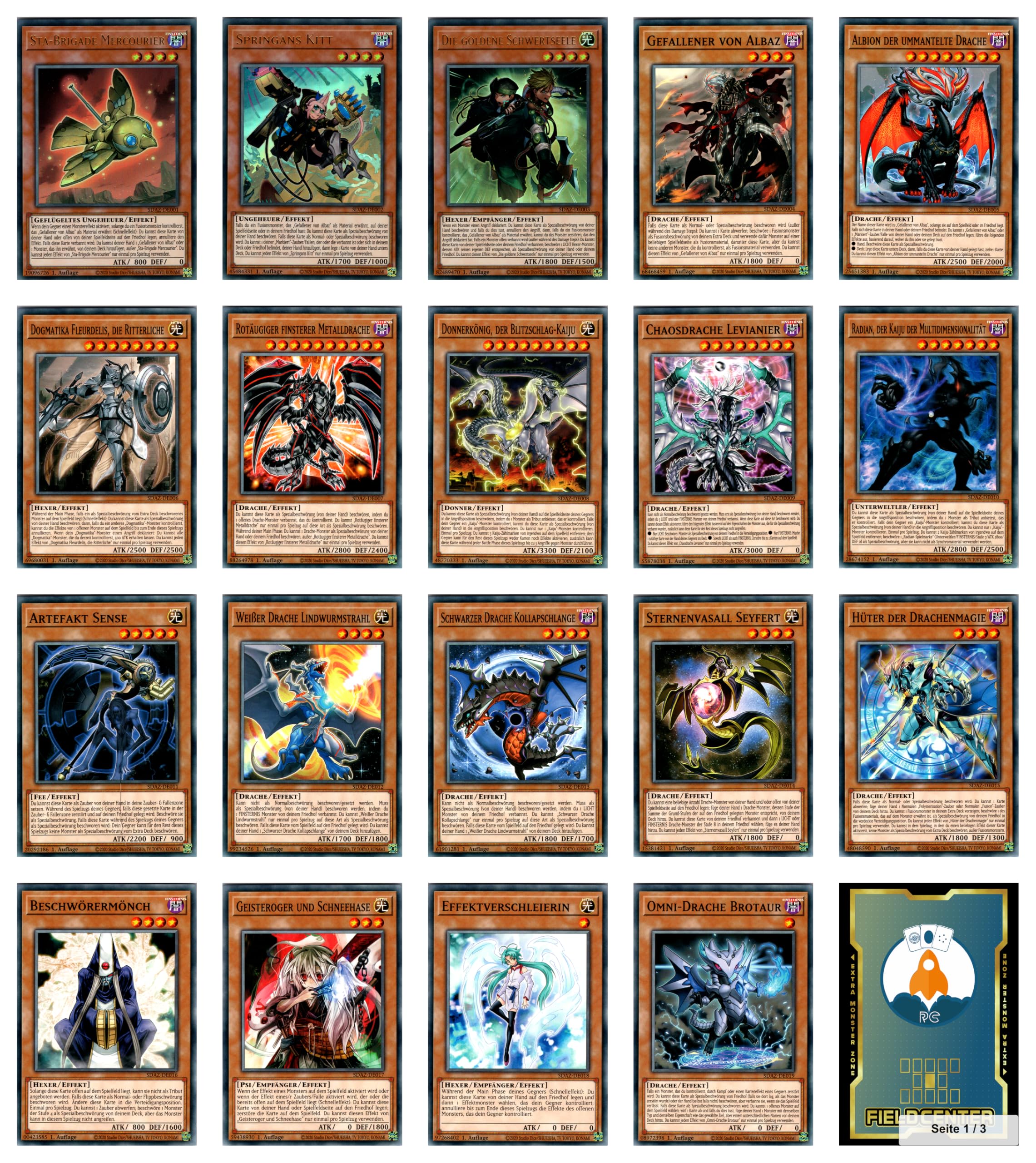 Albaz Strike Deck (51 Karten) - Spielbereites Komplettdeck - Deutsch - 1. Auflage - Yugioh - mit RC-Fieldcenter