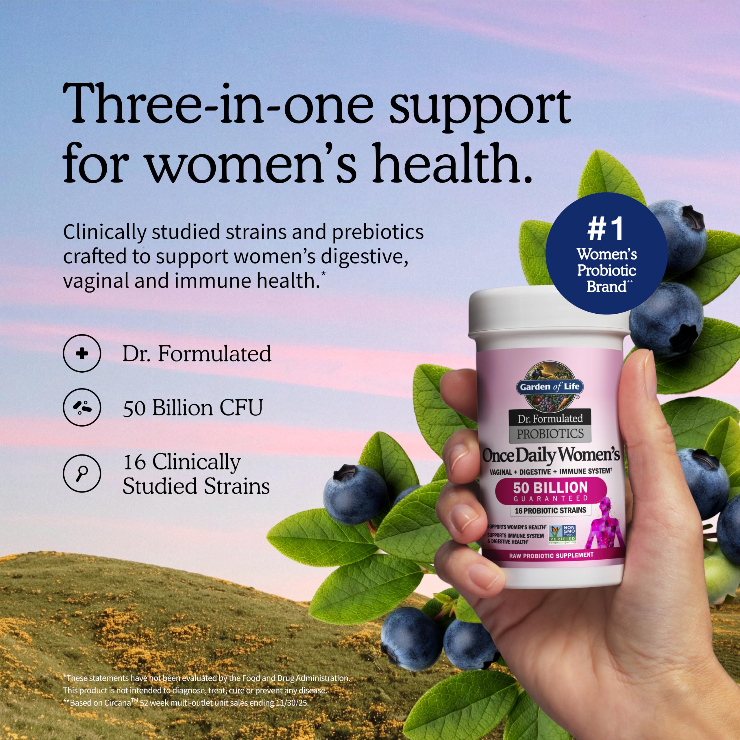 Garden of Life Dr. Formulated Once Daily Women's Probiotics, 50B CFU, 30ct — Amazon image 2