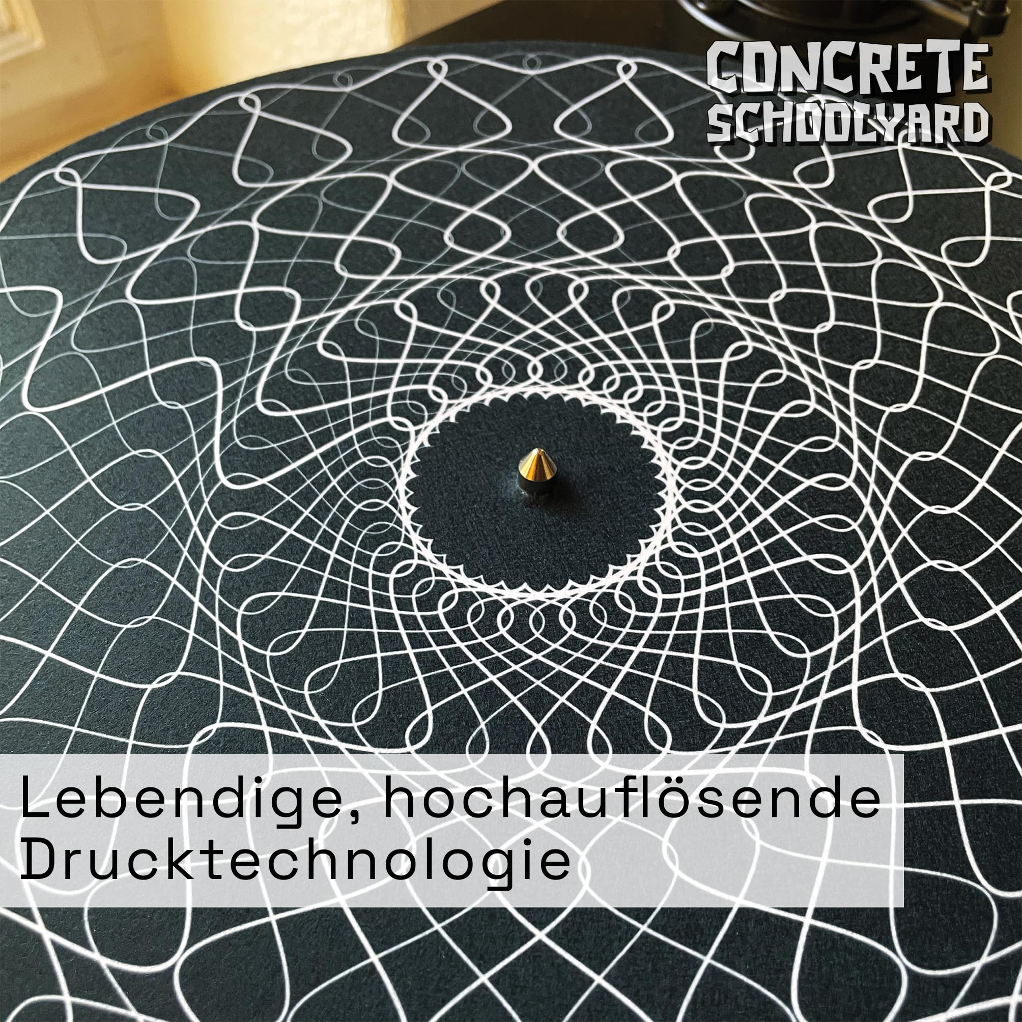 Custom bedruckte Filz-Slipmat für Plattenspieler | Personalisiert mit Bild, Design oder Logo | Hochwertiger Druck auf weichem Premium-Filz | Vinyl Zubehör für DJs & Sammler – Handgefertigt in Berlin
