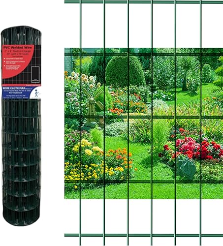 Wire Cloth Man Alambre soldado de calibre 14 recubierto de vinilo de 2 x 4 pulgadas 6 x 50 pies verde