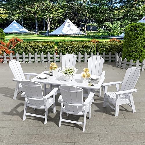 Vista 147 de WestinTrends Malibu Malibu Patio al aire libre HDPE plástico Adirondack silla comedor teca