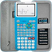 Calculadora científica com gráficos, inclui estojo de transporte, para estudantes universitários e secundários, cálculo, álgebra, geometria, trigonometria, estatística, física, química, azul