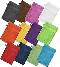 ZUPERIA Premium Bath Mitts - Pack of 12 (6 x 9 Inches) - 100% Cotton European Style Washcloths with Loop - Super Soft and Absorbent Bath Washcloths (Assorted)