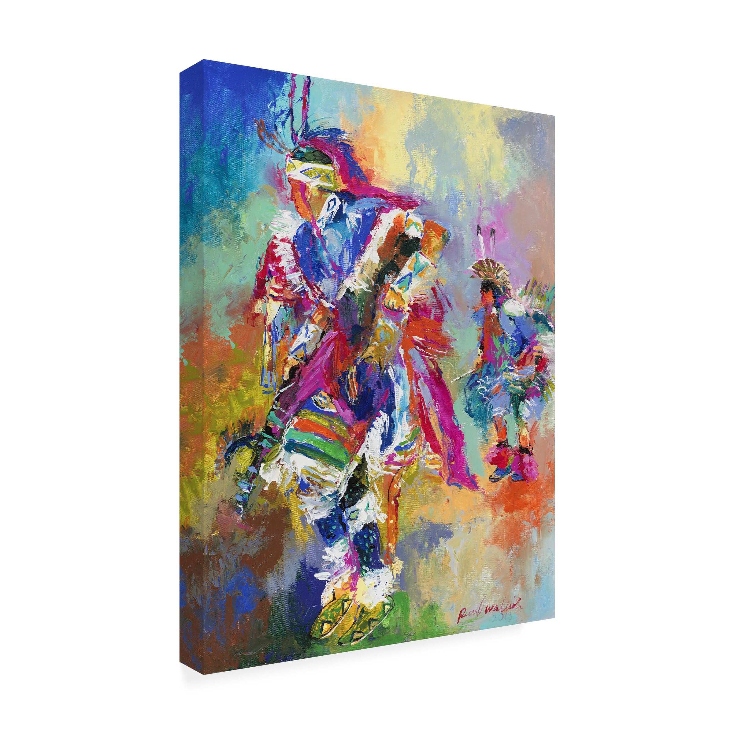 Wrapped Canvas Wall Art - Richard Wallich Pow Wow Wall Art for Living Room Bedroom or Office D