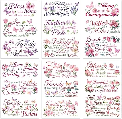 3 Pcs Scrapbook Flower Rub On Transfers For Furniture And Crafts Decals 6x12 Inch Furniture Transfer