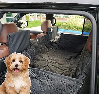 Formosa Covers PAWPALS Dog Car Seat Cover Hammock for Pets Water Repellent Mesh Window Nonslip Durable Anti-Scratch Pet Back Seat Covers for Cars Trucks and SUVs