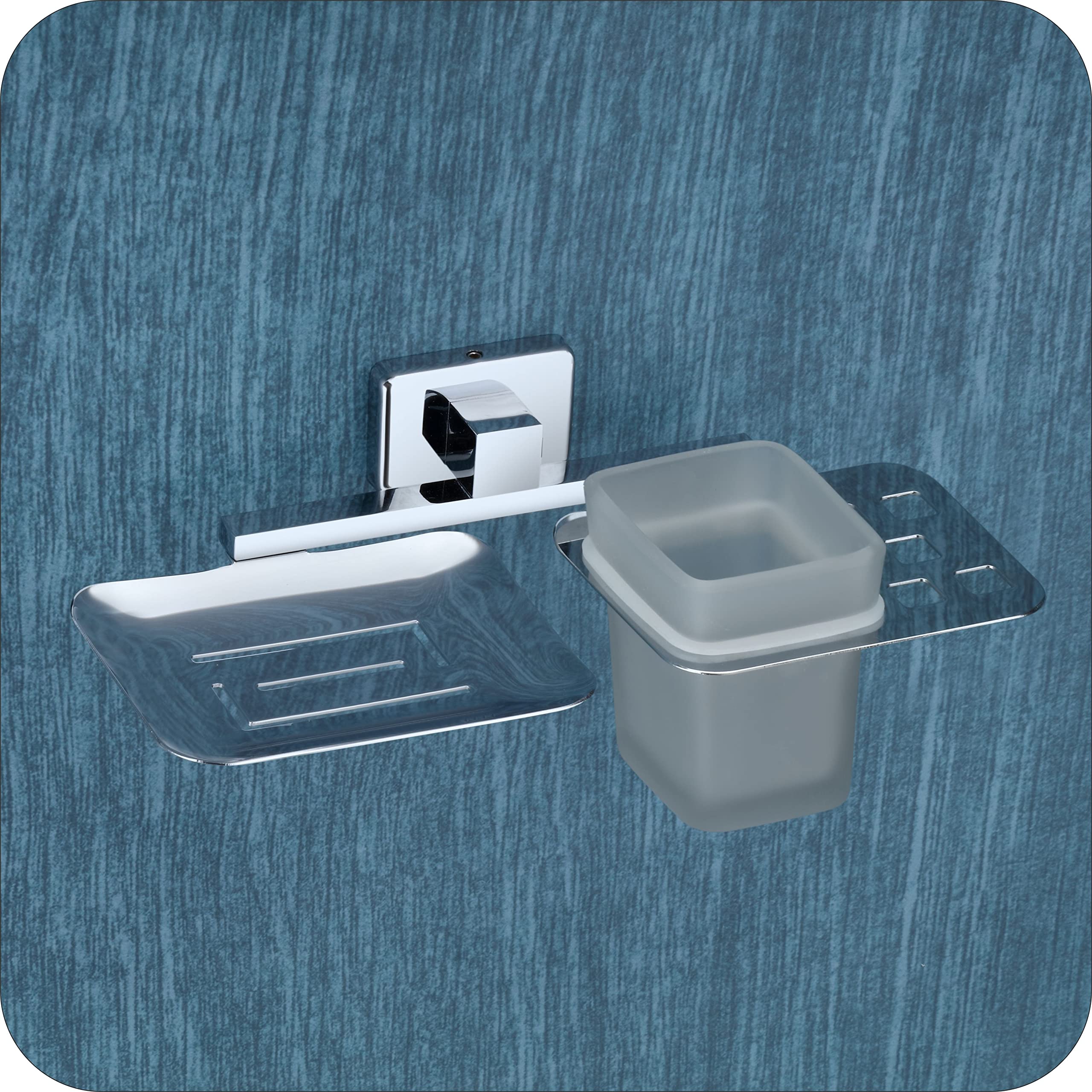 EASYHOME FURNISH soap Dish with Toothbrush Holder Tumbler Stand for washbasin sabu dani and Brush Holder for Bathroom Tumbler Holders dispensers 38(304 Stainless Steel,Chrome Finish,Frosted Glass) (B0C53T1JYJ) Amazon Price History, Amazon Price Tracker
