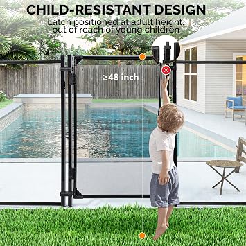 VINGLI Pool Fence Gate 4Ft x2.5Ft,Self-Latching Safety Fencing Gates