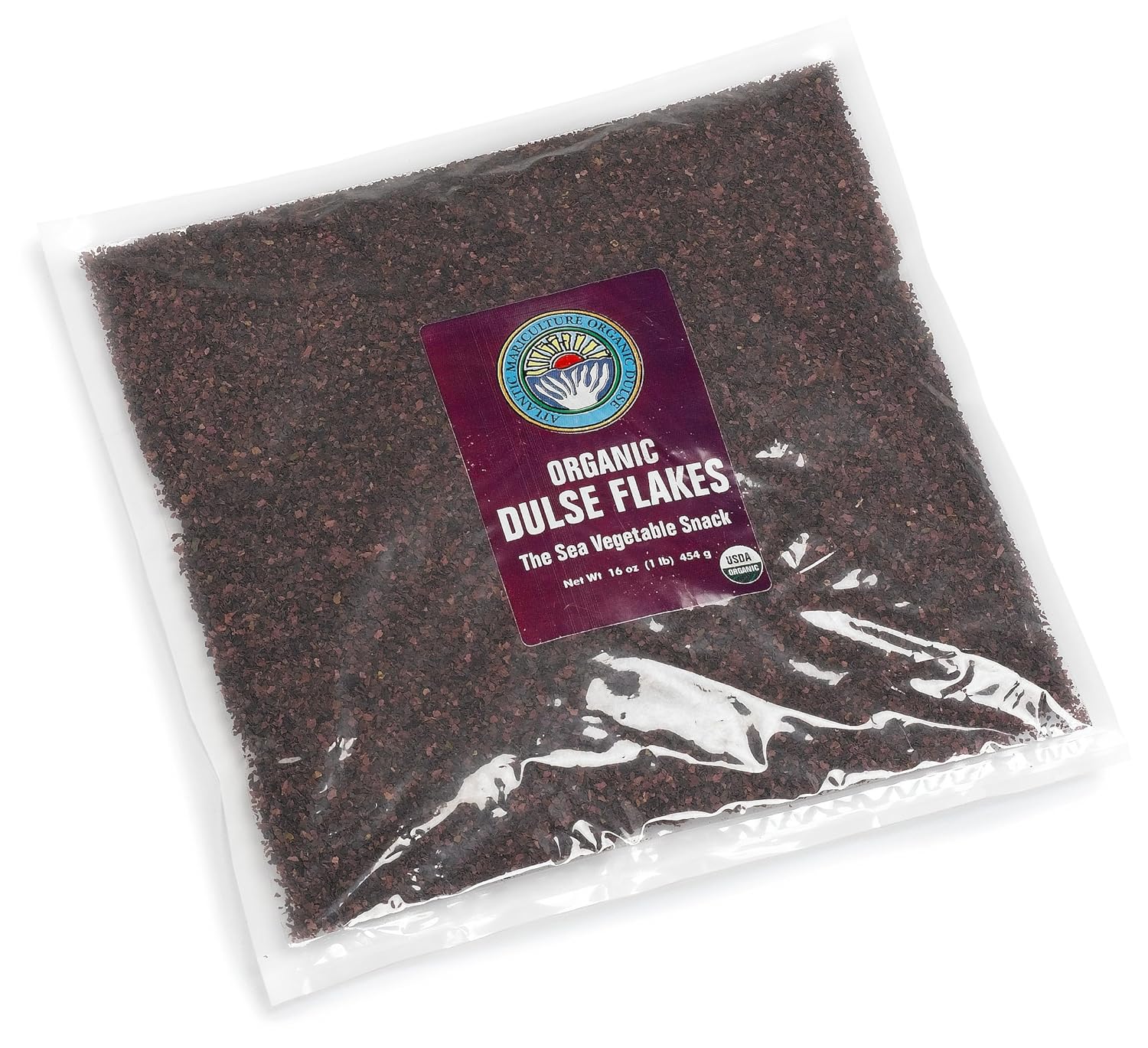 Atlantic Mariculture Organic Dulse Flakes (Dried Sea Vegetable), 16Ounce Bag