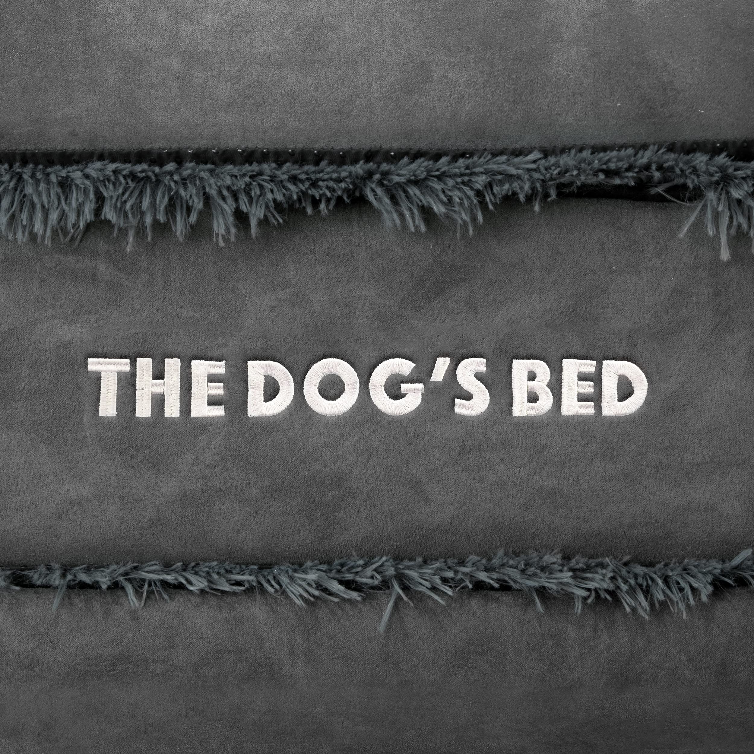 Cuccia per cani, memory foam ortopedico impermeabile, grigio con finiture nere, allevia l'artrite e il dolore da displasia dell'anca, terapeutico e di supporto, tessuto lavabile