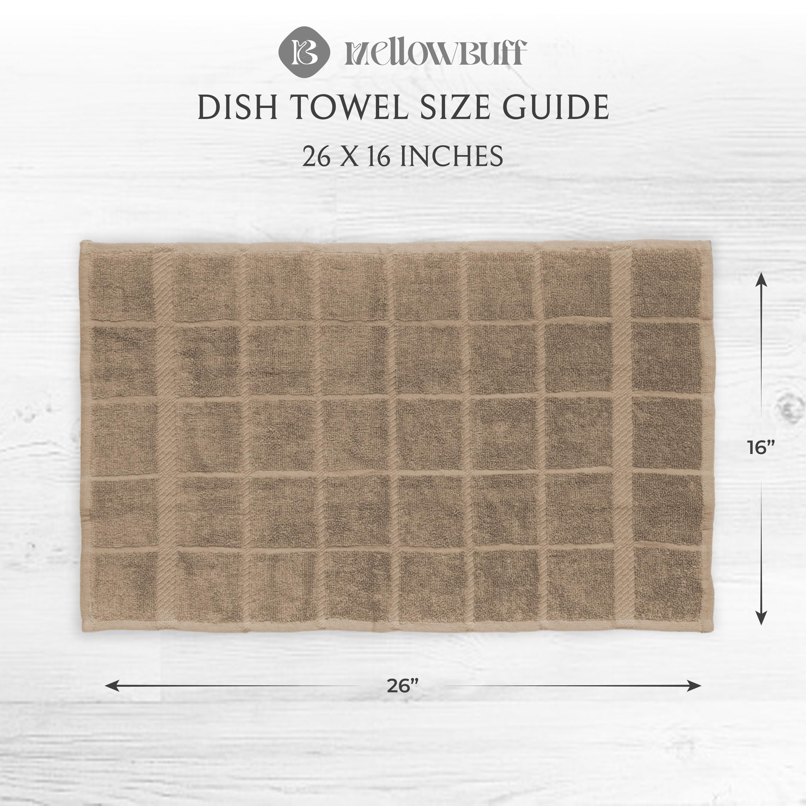 Toallas de Cocina de Rizo 100% algodón, Paquete de 4 Unidades, Lisas, 16 x 26 Pulgadas, Toallas de Cocina súper Suaves y absorbentes, Limpieza de Cocina y Lavado de Platos