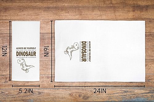 Miniatura 4 de Always Be Yourself Unless You Can Be A Dinosaur - Toallas de cocina de 24 x 16 pulgadas, bonitos paños de cocina de dinosaurio dibujado a mano,
