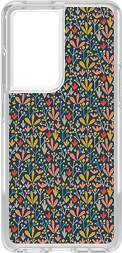Miniatura 4 de Clear Shockproof Hybrid Case for Samsung Galaxy S21 Ultra (6.8" Screen) - TPU Bumper, Acrylic Back, Tempered Glass Screen Protector - Modern Floral