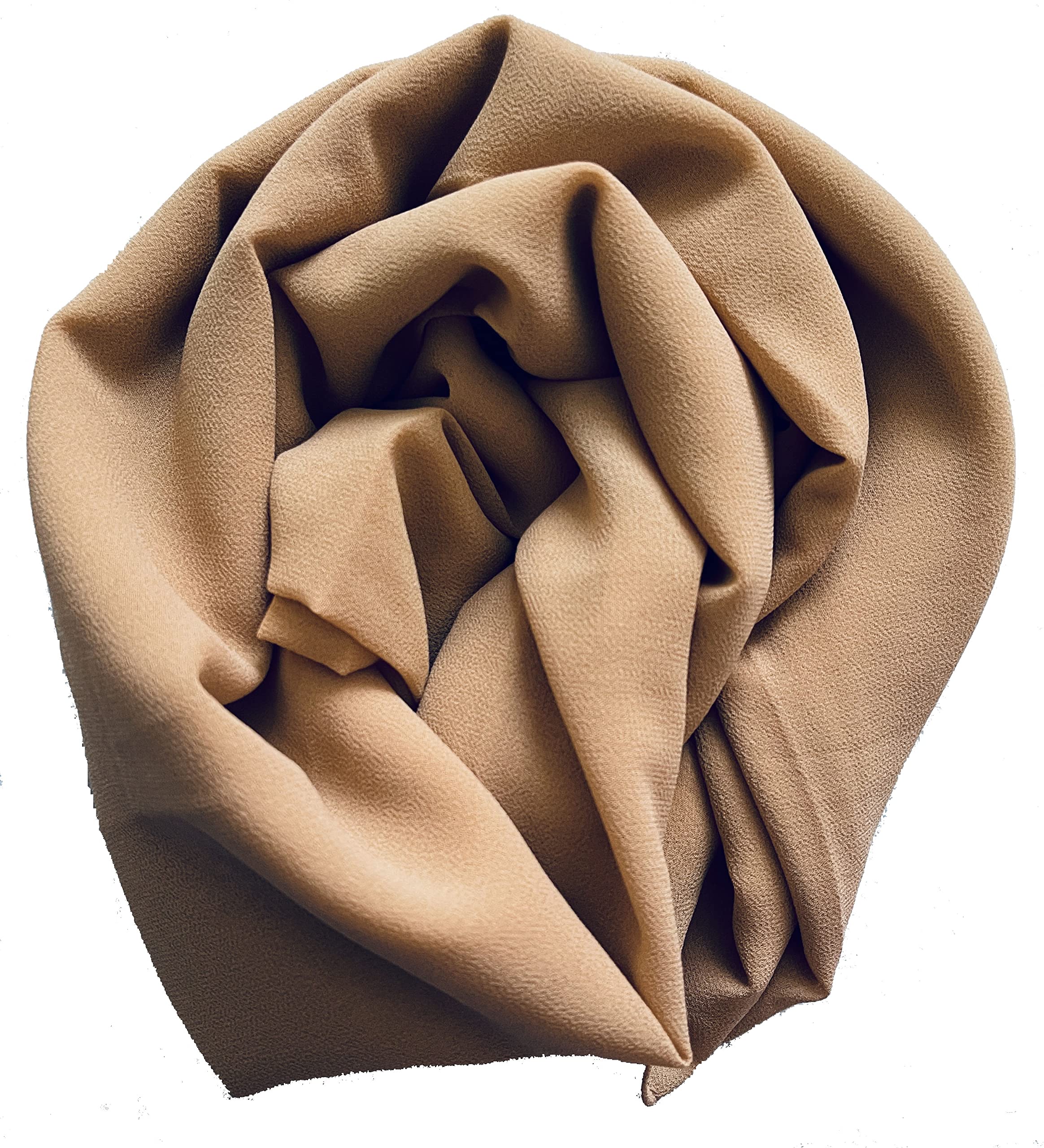 Shoes Lane Women's Caramel 180X80 Chiffon Maxi Plain Scarf Hijab Sarong Shawl Large Wrap (Caramel)