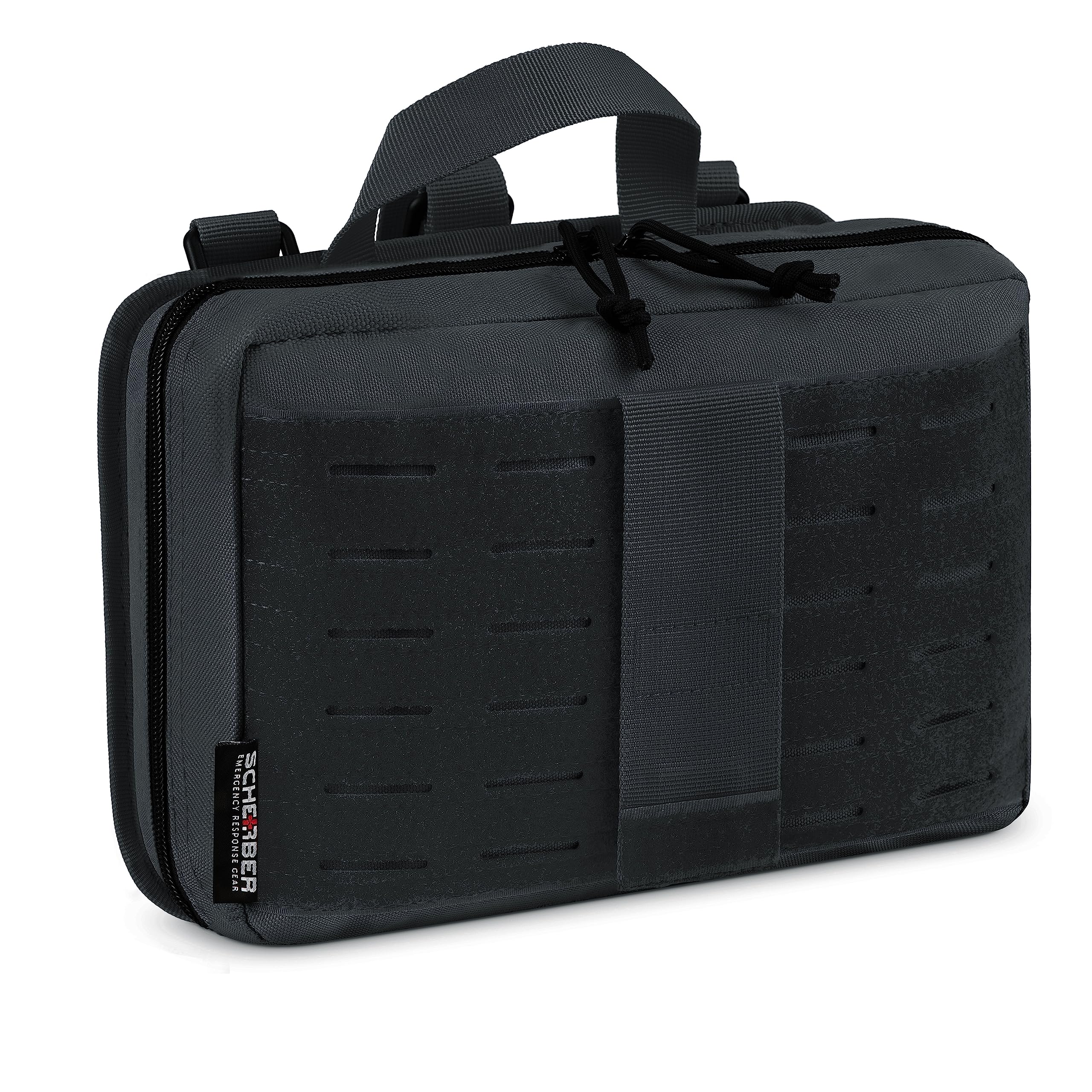 Scherber Vehicle IFAK Kit de trauma de emergencia | Más de 95 suministros y equipos médicos, torniquete NAR y máscara de RCP | Bolsa Molle totalmente abastecida para automóvil, hogar y primeros