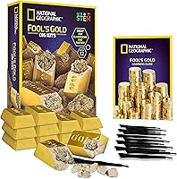 National Geographic Fool's Gold Dig Kit Party Pack - 12 Pyrite Dig Bricks, STEM Science Toy for Kids Parties, Classrooms & Birthdays