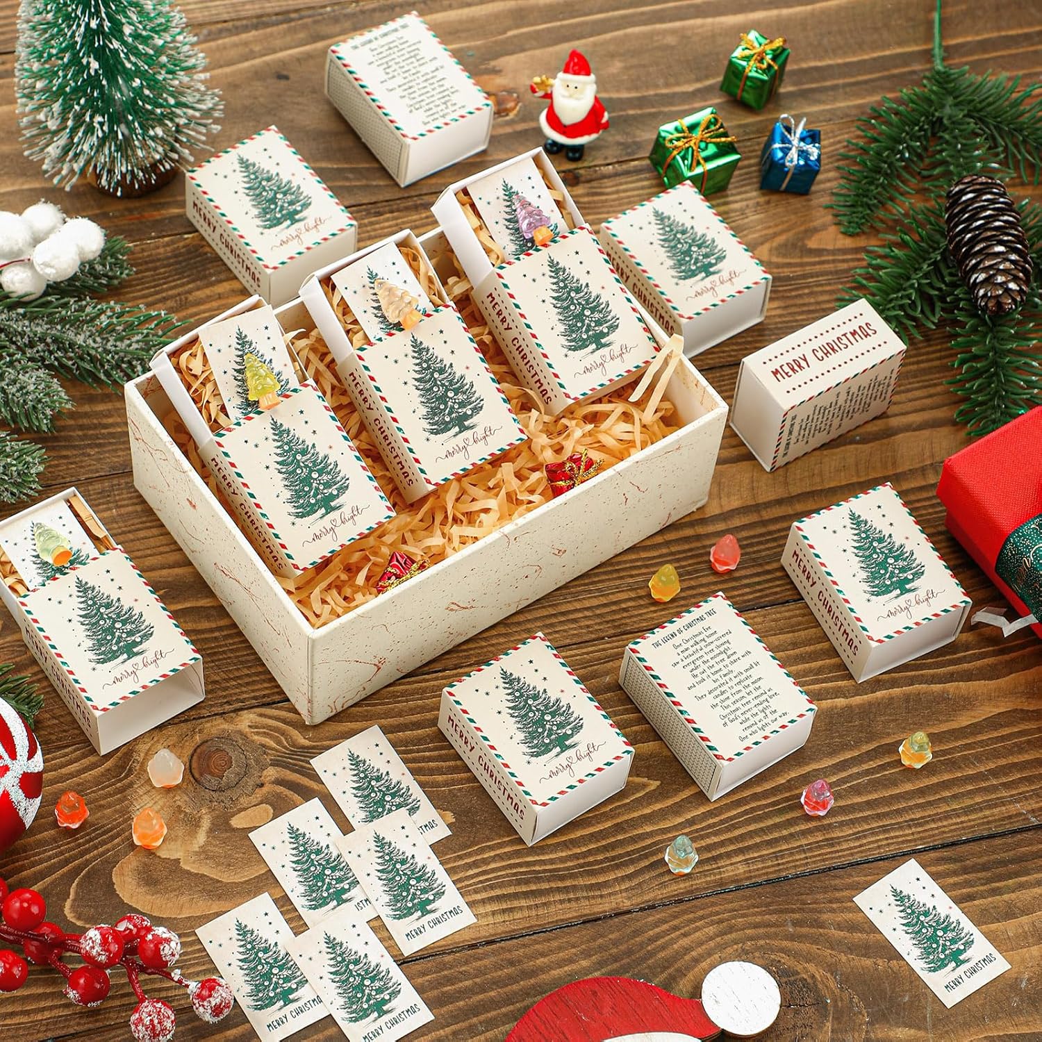 12 Sets Emotional Support Appreciation Gift Bulk for Employee Christmas Tree Positive Resin Team Building Small Thank You Gifts for Staff Coworkers Christmas Appreciation Day