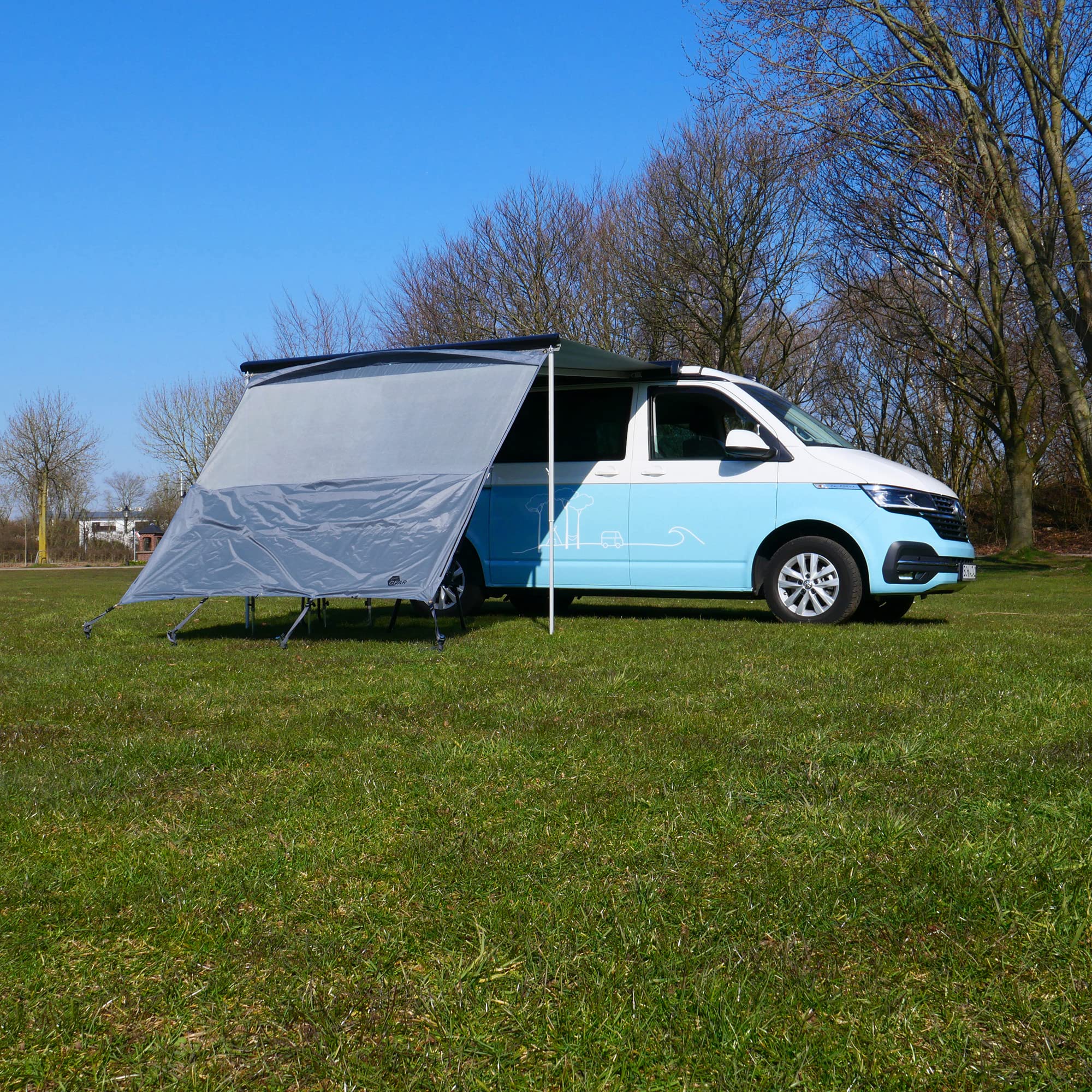 yourGEAR - Bus da campeggio Sun + Rain Blocker 2,4 x 2 m, versatile parete anteriore per tenda, protegge da sole, pioggia, vento, protezione UV 50+, 3000 mm