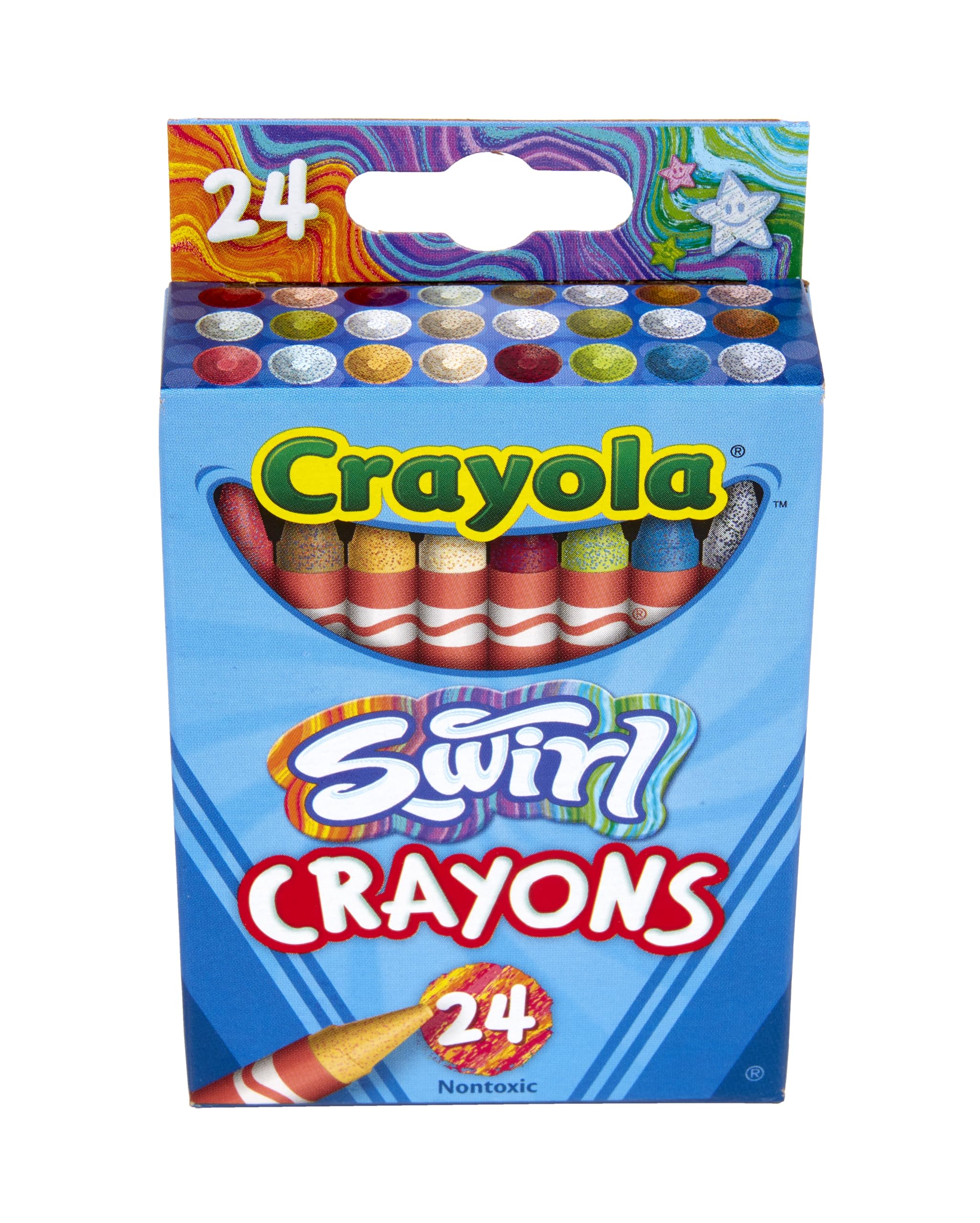 Crayola Swirl Crayons (24ct), Kids Crayons, Multicolor, Rainbow Coloring Supplies, Great for Kids Art Projects, Nontoxic, 3+ 24 Count (Pack of 1)