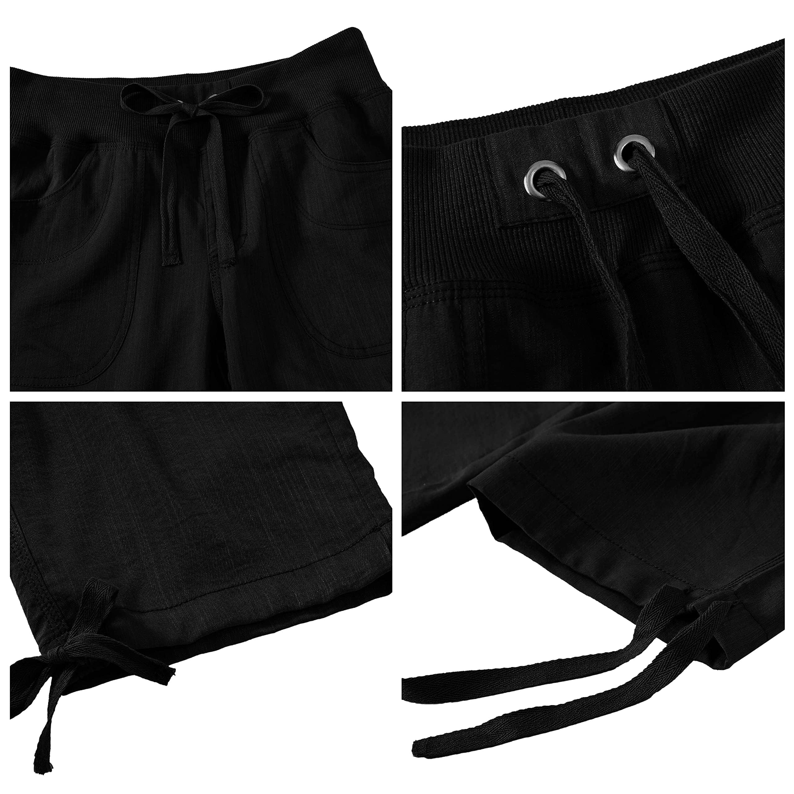 JINSHI Hosen Damen Sommer Cargohose 3/4 Hose Caprihose Freizeithose Wanderhosen Outdoorhose mit Mehrfach-Tasche