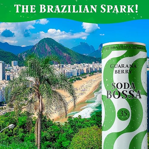 Miniatura 5 de Soda Bossa Soda espumosa sabor de guaraná premium bajo en calorías sin gluten y sin OMG bebida de soda hidratante e hidratante latas de 8 a 12 onzas