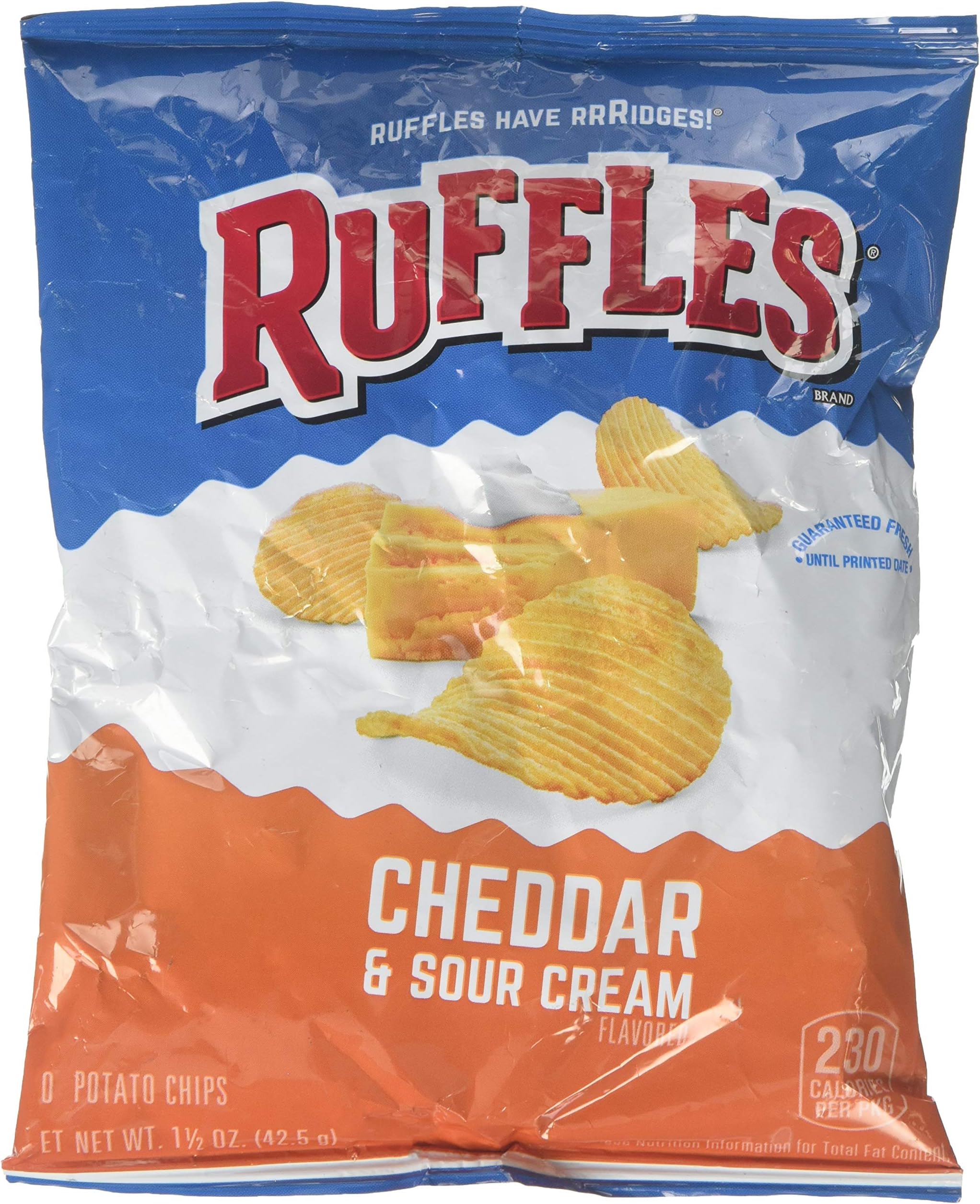 Amazon.com: Ruffles Ridged Potato Chips, Cheddar & Sour Cream, 1.5 oz