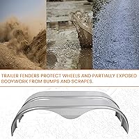 Vista 8 de ECOTRIC 2 piezas guardabarros tándem para remolque de doble eje compatible con ruedas de 13-15 pulgadas, par en forma de lágrima para remolques
