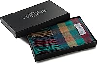 Vista 46 de Veronz - Bufanda clásica de invierno muy suave de aspecto lujoso y sensación de cachemira con caja de regalo Regalo a cuadros rosa y marrón