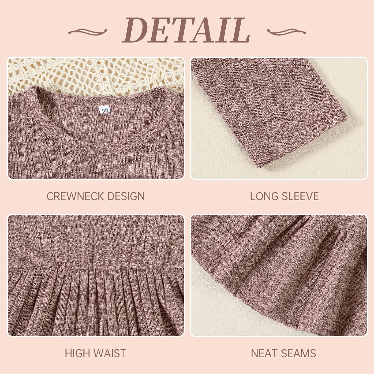 Toddler Baby Girl Long Sleeve Dress Girls Knit Sweater Dresses Tiered Kids Swing Holiday Clothes Fall Winter - Image 5