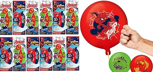 Miniatura 12 de Marvel Avengers Punch Balloon Ball Hulk, Iron Man y Spiderman Fidget Toy Inflable Big Bounce Ball Alivio del Estrés Juguete para Niños y Adultos
