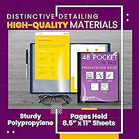 Vista 5 de Better Office Products Libro de presentación encuadernado con 48 bolsillos, colores surtidos, cubierta frontal transparente, 96 páginas protectoras