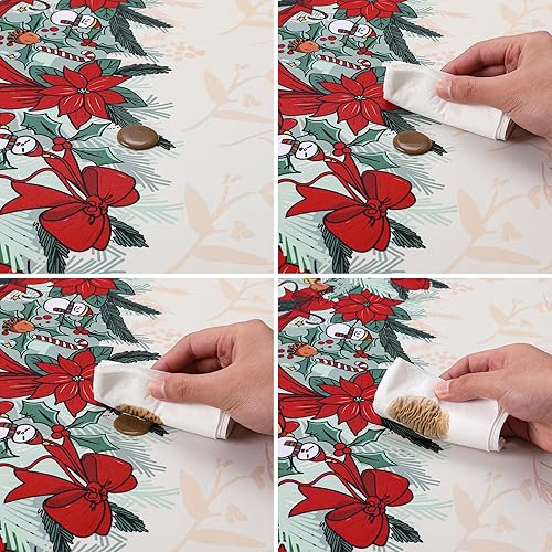 Miniatura 3 de Wewoch Mantel rectangular decorativo con estampado floral de ciruela, impermeable, sin arrugas y resistente a las manchas, para interiores y