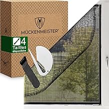 MÜCKENMEISTER® Moustiquaire Fenetre (130x150cm, Noir) en Fibre de Verre - Moustiquaire - Moustiquaire Fenetre sans Percage - Moustiquaire avec Bande Adhésive - Filet Moustiquaire