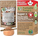 Super 7 mushroom extract powder - Fantastic Fungi® - Lion's Mane, Reishi, Turkey Tail, Cordyceps, Shiitake, Chaga and Maitake (36 Grams)
