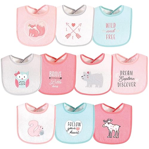 Miniatura 37 de Hudson Baby Baberos absorbentes unisex para bebé de felpa de algodón con relleno de fibra, ojos guapos, talla única