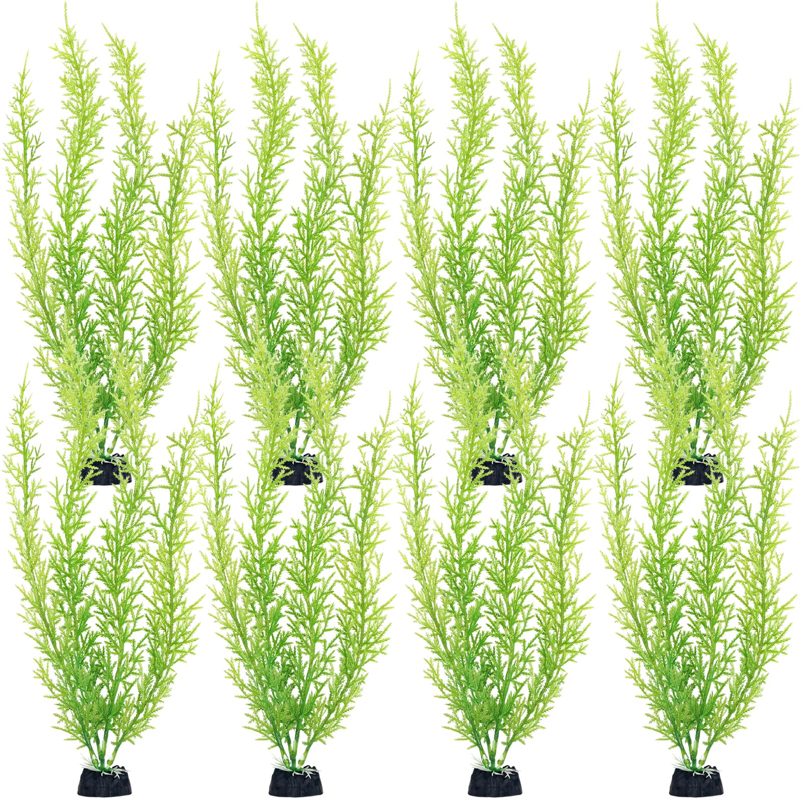 Fish Tank Artificial Plants, Aquarium Plants Plastic, 12.6 Inch Tall Fake Seaweed Decoration, Fish Tank Green Decorations, 8 pcs