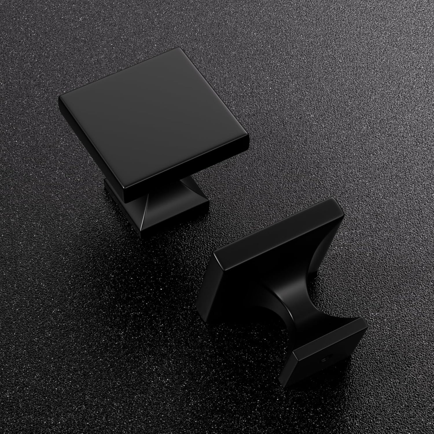 Goldenwarm 20Pack Black Cabinet Knobs Matte Square Drawer Knobs Black Cabinet Hardware for Kitchen Bathroom Zinc Alloy Handle and Pulls