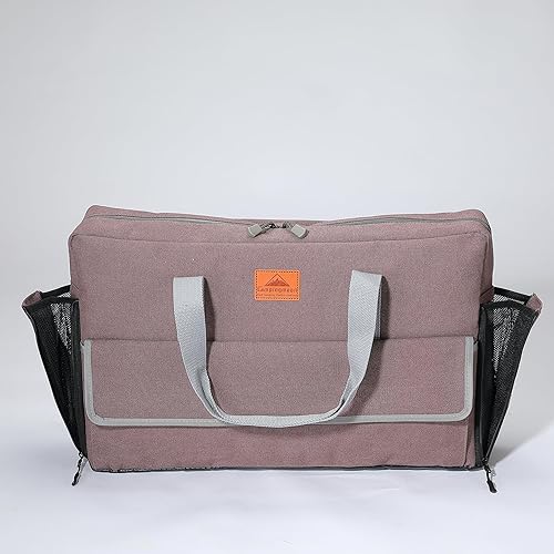 Miniatura 6 de CAMPINGMOON - Funda de transporte para estufa de campamento Coleman de 2 quemadores, lona CM-B, bolsillos para combustible de gas