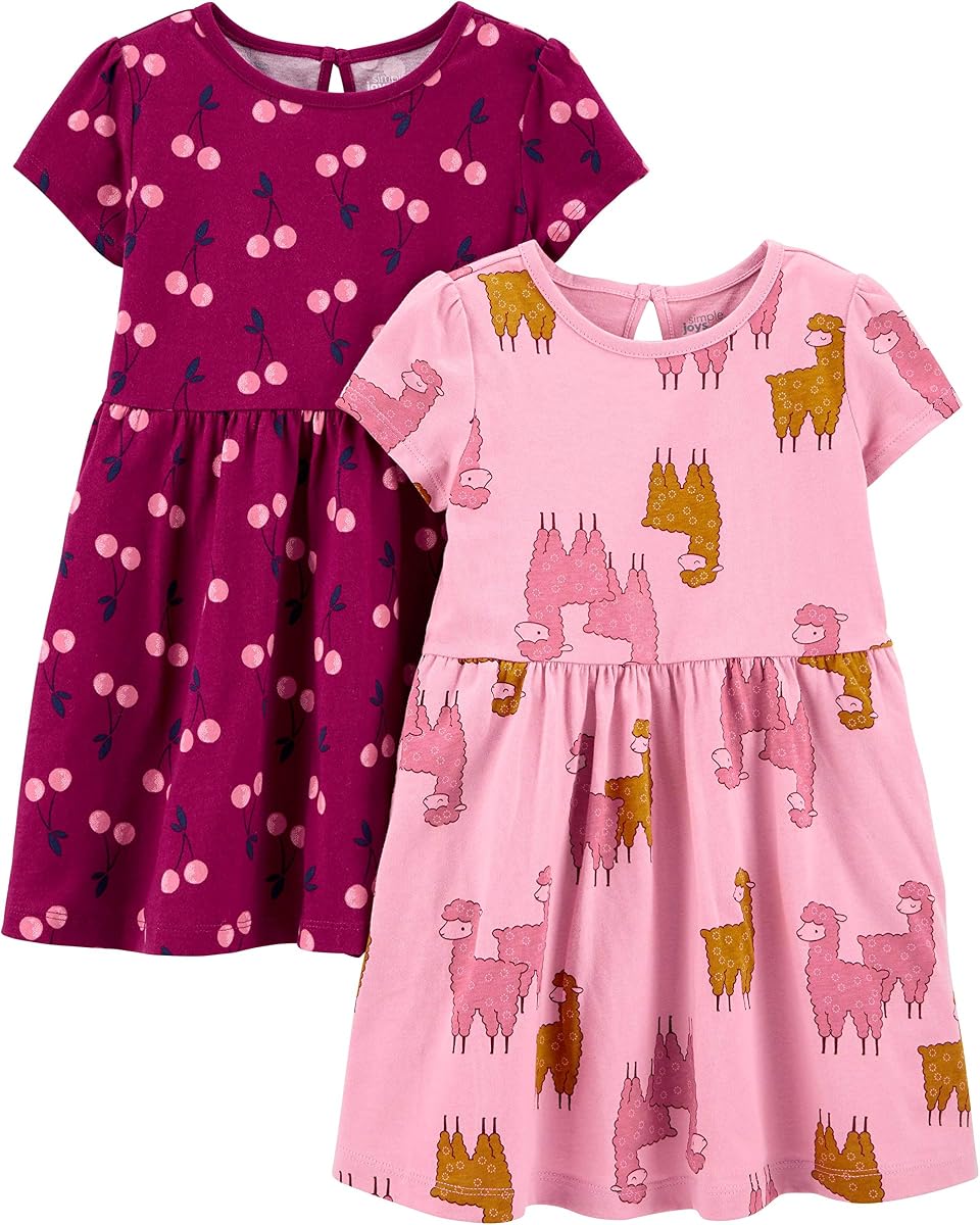 Conjuntos de vestidos de manga corta y sin mangas para bebé niña, pack de 2