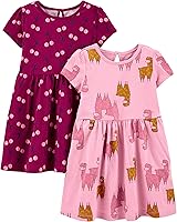 Vista 18 de Simple Joys by Carter's - Conjunto de vestido de manga corta y sin mangas para niña, paquete de 2
