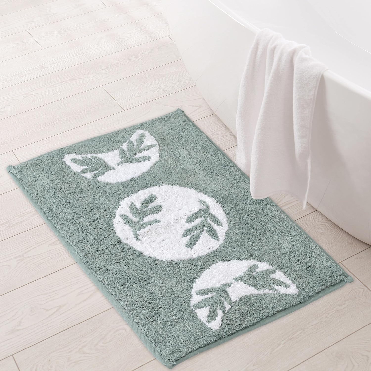 Folkulture Bathroom Rugs | (24 X 17) 100% Cotton Bath mats for Bathroom, Shower Mat | Non Slip Tub Mat or Farmhouse Bathrug | Small Boho Bath Room Rugs, Washable Toilet Rug (Phases of Moon) Phases of Moon 1'5" x 2' (Rectangular)
