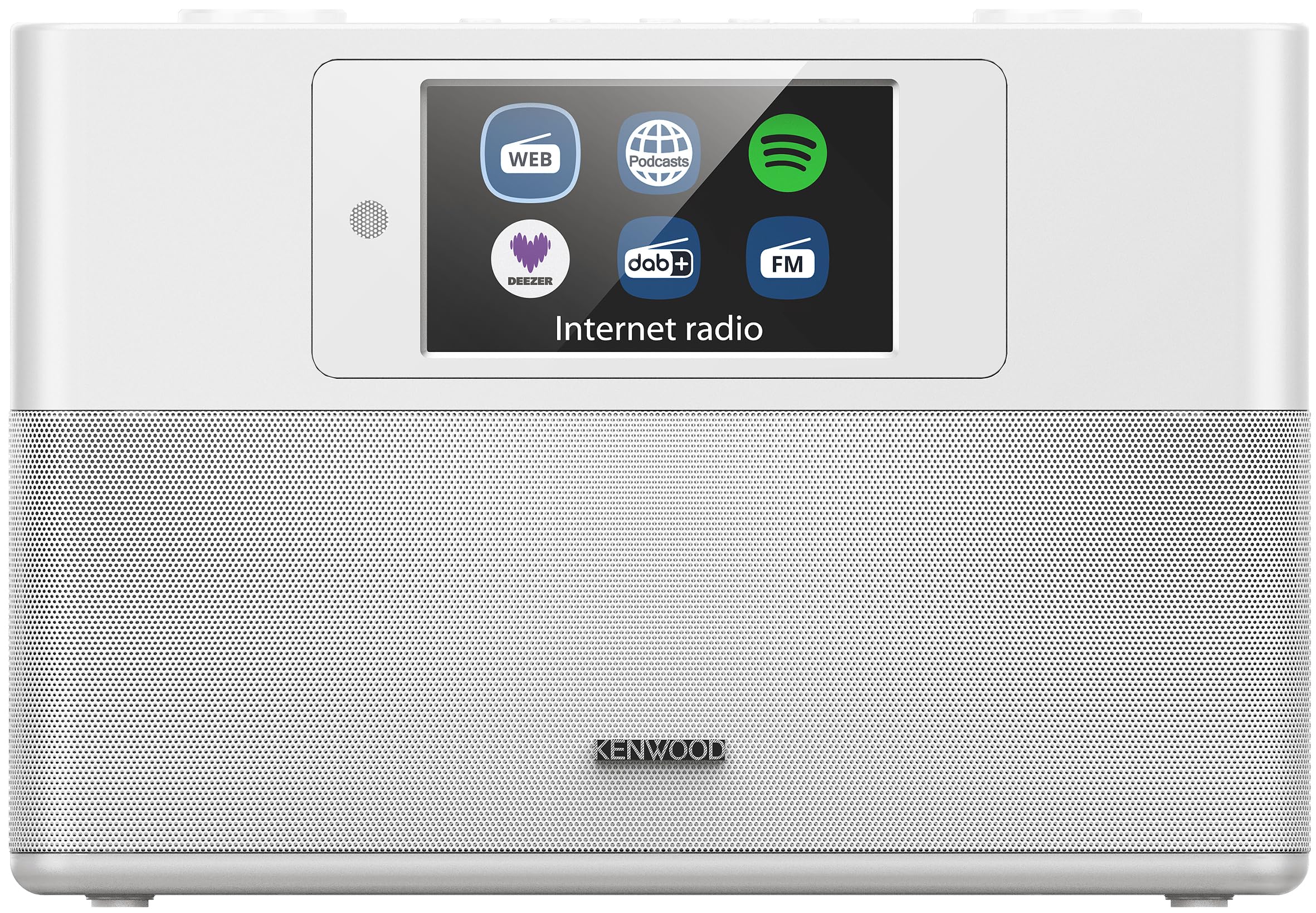 Kenwood CR‑ST200S Radio Inteligente Wi‑Fi con Dab+, Internet Radio, Bluetooth & Pantalla IPS 4.3"- Streaming Spotify/Deezer - Altavoces Bass Reflex 2×15W - USB/AUX - Control App, Color Blanca