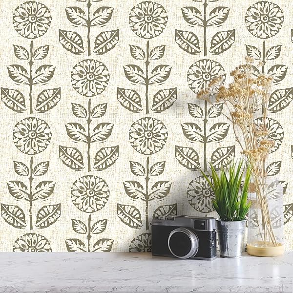 Wudnaye Vintage Floral Peel and Stick Wallpaper - Blue Floral Contact Paper - Self Adhesive Wallpaper - Removable, Water